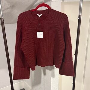 Joe’s Women's Red/Burgundy Crew Neck Sweater